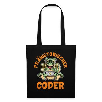 Coding PREHISTORIC CODER Fun - Tote Bag - black - Front