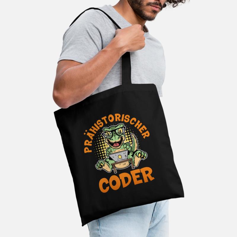 Coding PREHISTORIC CODER Fun Tote Bag