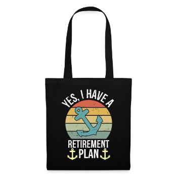 Plain Sailing Boat Retirement Plan Gift - Stoffbeutel - Schwarz - Vorne
