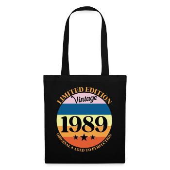 1989 Anniversaire Vintage Cadeau d'Anniversaire 89 - Sac en tissu - noir - Devant