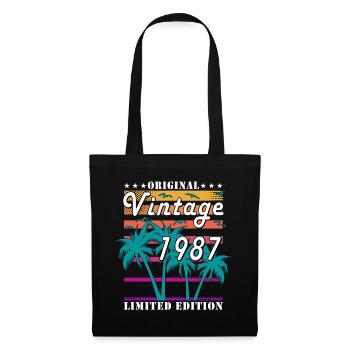 Palmiers tropicaux vintage 1987 - Sac en tissu - noir - Devant
