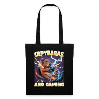 Joueur Drôle de Capybara - Sac en tissu - noir - Devant