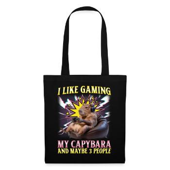 Joueur Drôle de Capybara - Sac en tissu - noir - Devant