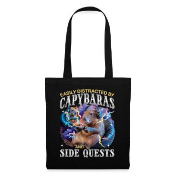 Joueur Drôle de Capybara - Sac en tissu - noir - Devant