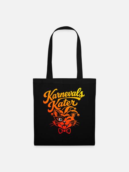 Karnevals Kater Fasching Kostüm - Stoffbeutel - Schwarz