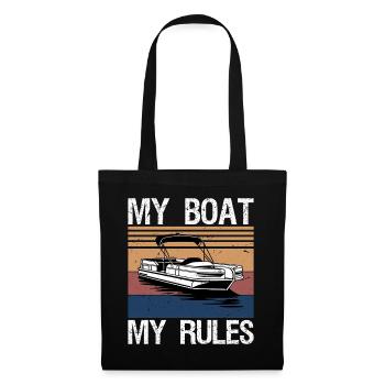 My Boat My Rules Funny Boating Captain Gift - Tote Bag - black - Front
