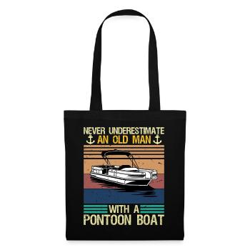 Never Underestimate An Old Man With Pontoon Boat - Tote Bag - black - Front