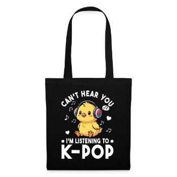 K-Pop Küken – Süßes Musik Fan Statement - Stoffbeutel - Schwarz - Vorne