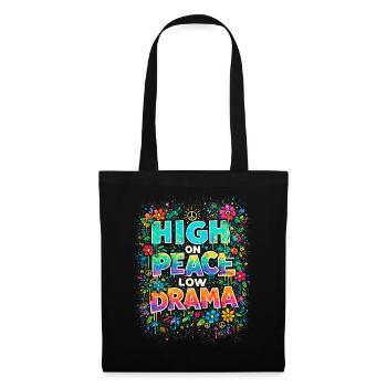 Enivré de paix, sans drame, le flower power - Sac en tissu - noir - Devant