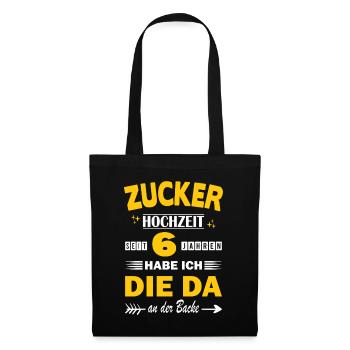 Mariage sucre 6e anniversaire de mariage Mari 6 ans de mariage - Sac en tissu - noir - Devant