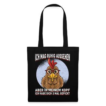 Chick with glasses head cinema saying - Tote Bag - black - Front