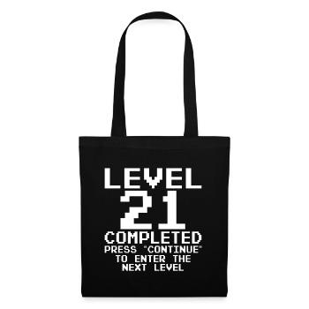 Level 21 Completed Pixel Quest - Stoffbeutel - Schwarz - Vorne