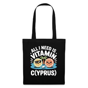 Chypre Tout ce dont j’ai besoin, c’est de vitamines Chypre Drapeau chypriote - Sac en tissu - noir - Devant