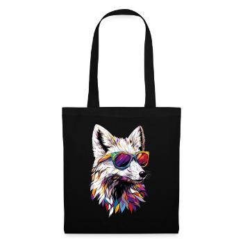Renard arctique Renard des neiges Renard des glaces Renard blanc doux - Sac en tissu - noir - Devant