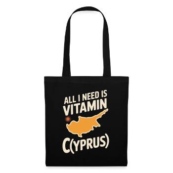 Chypre Tout ce dont j’ai besoin, c’est de vitamines Chypre Drapeau chypriote - Sac en tissu - noir - Devant