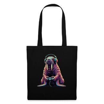 Walrus Gaming Animal Video Games Funny Walrus - Tote Bag - black - Front