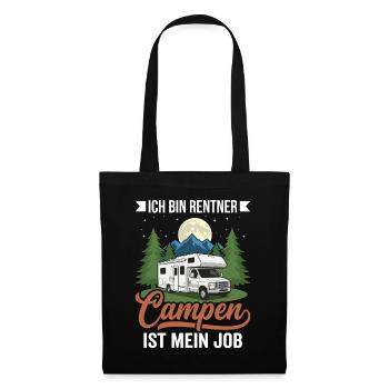 Retired job: camping! – Humorous camper design - Tote Bag - black - Front