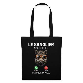 Boar Hunter Hunting Man Gift Humour Rifle Call - Sac en tissu - noir - Devant