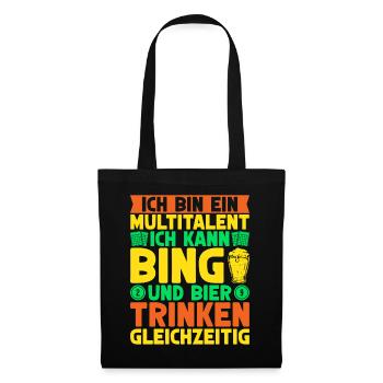 Bingo Game Je suis un multi-talents Bingo en canette et bière - Sac en tissu - noir - Devant