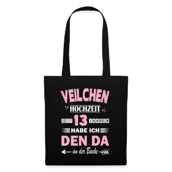 Mariage Violet 13e anniversaire de mariage épouse - Sac en tissu - noir - Devant