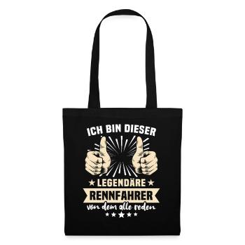 Rennfahrer Sprüche - Stoffbeutel - Schwarz - Vorne