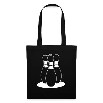 Bowling de dessins animés - Sac en tissu - noir - Devant