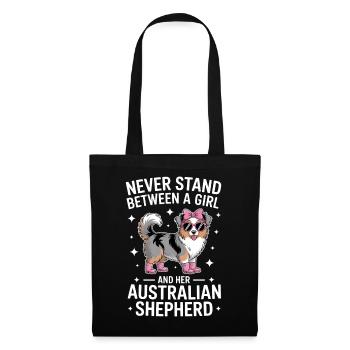 Australian Shepherd Spruch Shepherd Geschenk - Stoffbeutel - Schwarz - Vorne