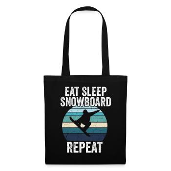 Eat Sleep Snowboard Repeat - Stoffbeutel - Schwarz - Vorne