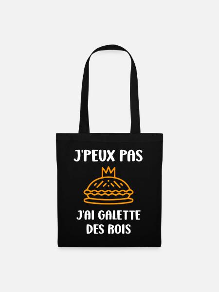 Humor galette des rois - Stoffbeutel - Schwarz