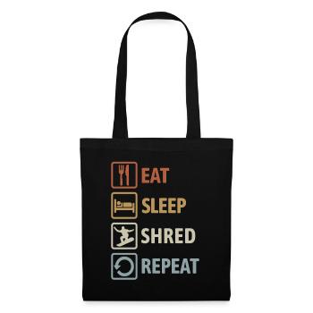Eat Sleep Shred Repeat - Snowboarding - Tote Bag - black - Front