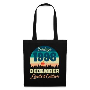 Anniversaire Décembre 1998 Cadeau D'anniversaire  - Sac en tissu - noir - Devant