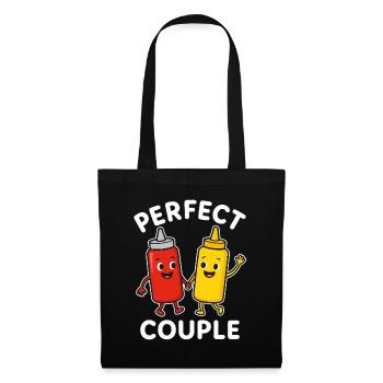 Perfect Couple Ketchup Mustard Friends - Stoffbeutel - Schwarz - Vorne