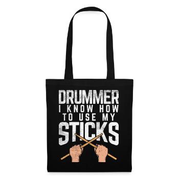 Le batteur sait comment utiliser mes baguettes design de t-shirt - Sac en tissu - noir - Devant