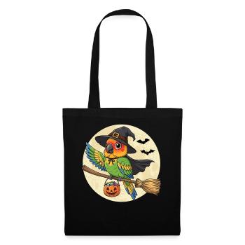Cute Parrot Witch Halloween - Tote Bag - black - Front