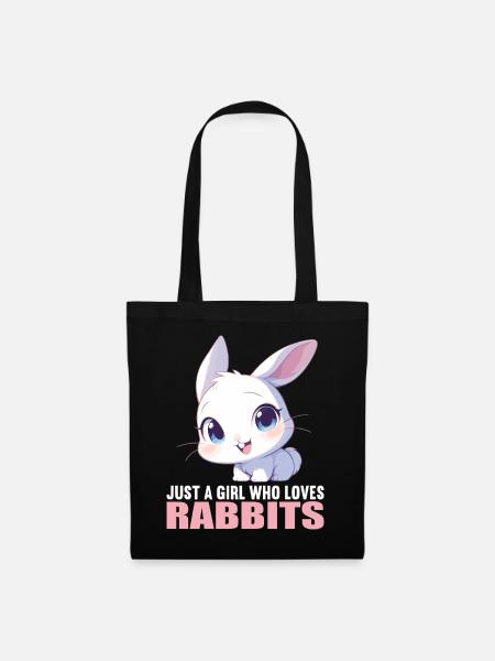 Hasen Hase - Stoffbeutel - Schwarz