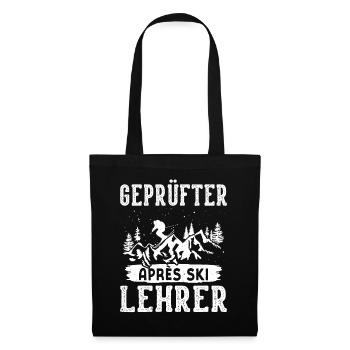 Skier CERTIFIED APRÈS-SKI INSTRUCTOR Fun - Tote Bag - black - Front