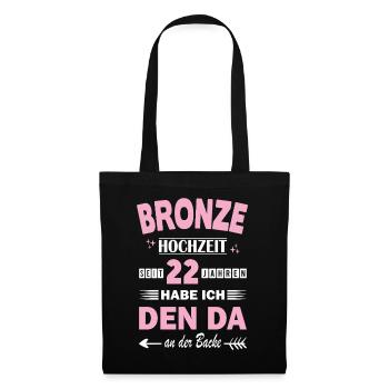 Bronze Wedding 22 Wedding Anniversary Anniversary Wife - Tote Bag - black - Front