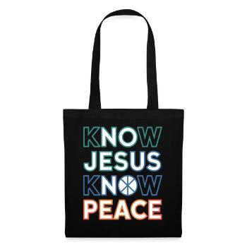 Typographie de Know Jesus Know Peace - Sac en tissu - noir - Devant