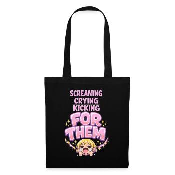 Anime-fangirl Schreit Anime-reaktion - Stoffbeutel - Schwarz - Vorne