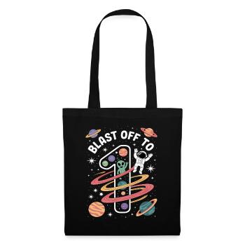 Departure into space 1st birthday children's birthday party - Tote Bag - black - Front