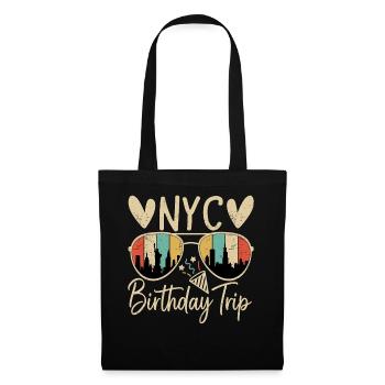 Voyage d’anniversaire à New York - Sac en tissu - noir - Devant