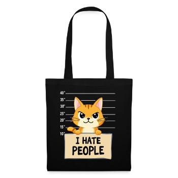 Griesgrämige Katze I Hate People Polizeifoto - Tote Bag - black - Front