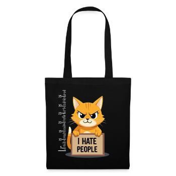 Griesgrämige Katze I Hate People Polizeifoto - Tote Bag - black - Front