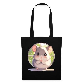 Ratten Ratte - Stoffbeutel - Schwarz - Vorne