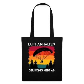 Paragliding HOLD YOUR BREATH THE KING TAKES OFF - Tote Bag - black - Front