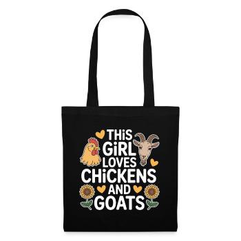 Hühner Ziegen Spruch Huhn Lustiges Hühner Geschenk - Stoffbeutel - Schwarz - Vorne