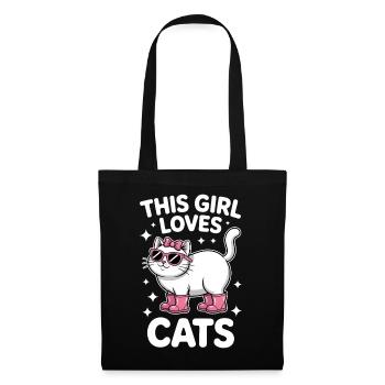 Katzen Spruch Lustiges Katzen Geschenk - Stoffbeutel - Schwarz - Vorne