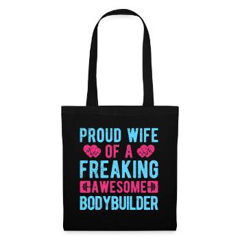 Motivation en forme : Fière épouse d’un bodybuilder cadeau - Sac en tissu - noir - Devant