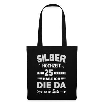 Silver Wedding 25th Wedding Anniversary Anniversary Wife - Tote Bag - black - Front