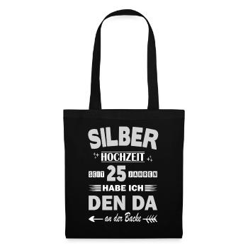 Silver Wedding 25th Wedding Anniversary Husband - Tote Bag - black - Front